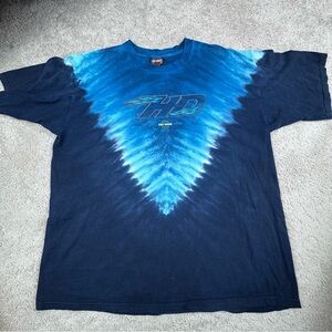 Harley Davidson Vintage 90s Tye Dye T-Shirt Double Sided Ocean City, MD Size L